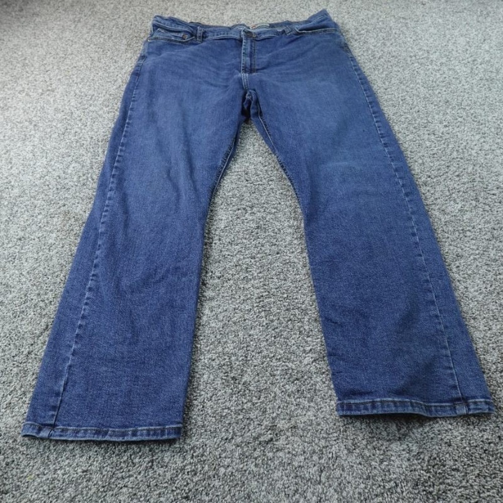 Wrangler Jeans Mens 42X30 Dark Blue Denim Pants Relaxed Boot Cut Western Stretch